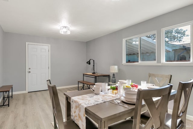 dining room featuring light hardwood / wood-style floors