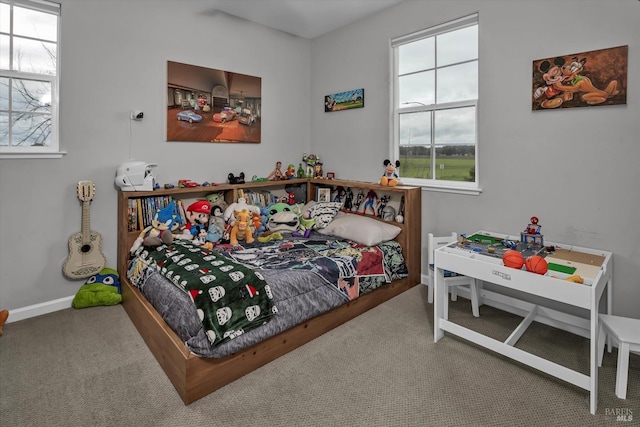 bedroom with carpet