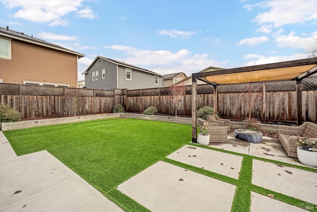 view of yard with a patio area