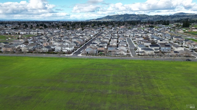 aerial view with a mountain view