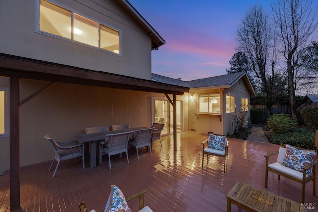 view of deck at dusk