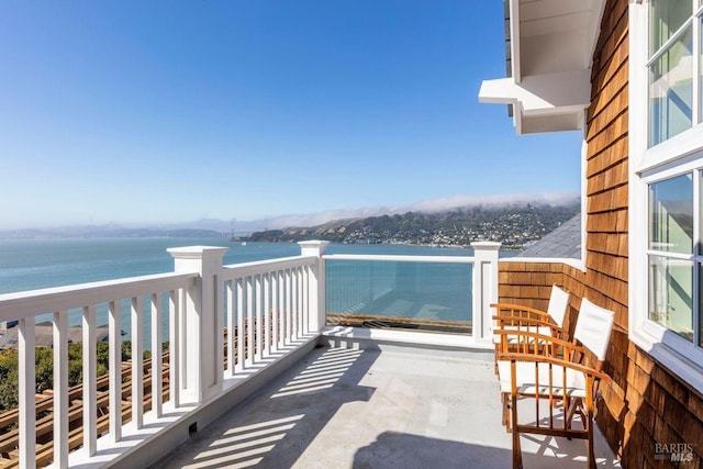 balcony with a water view