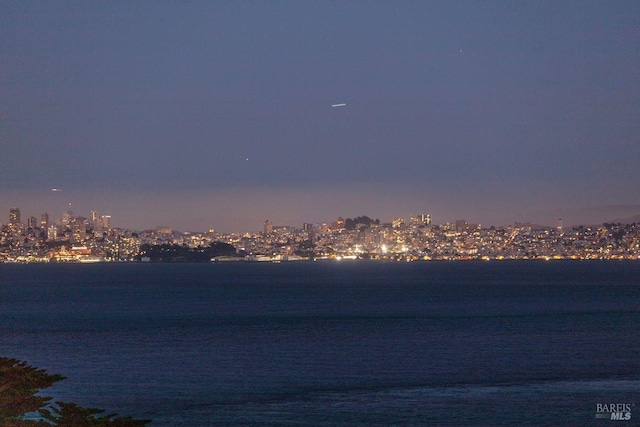 property view of water with a city view