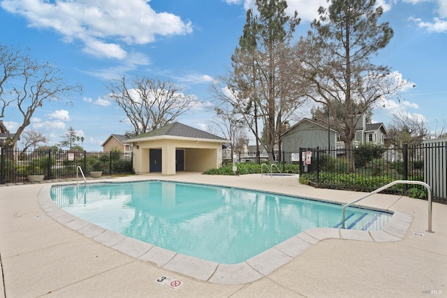 view of pool featuring a patio