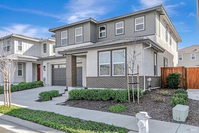 view of front property with a garage