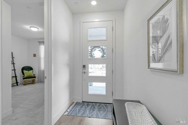 foyer entrance featuring light hardwood / wood-style flooring