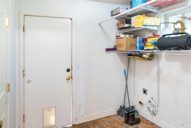 clothes washing area featuring electric dryer hookup