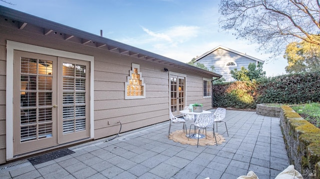 view of patio / terrace featuring french doors