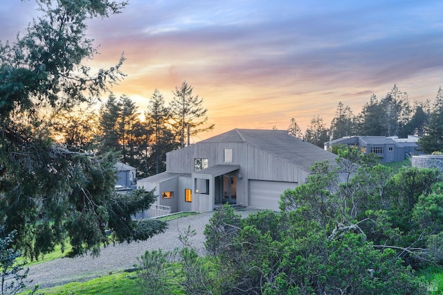 exterior space with an attached garage