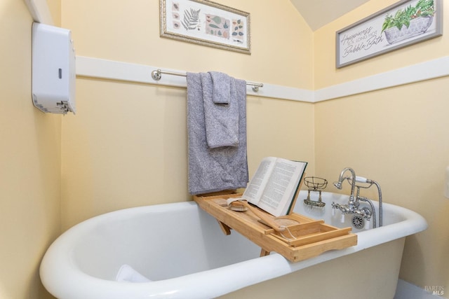 825 N Forbes St, Lakeport, CA 95453 - bathroom with water heater and vaulted ceiling