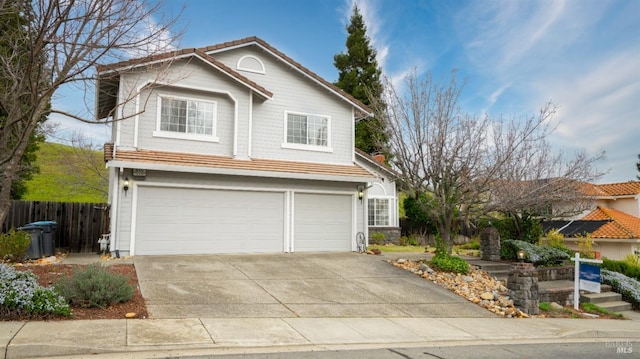 view of property featuring a garage