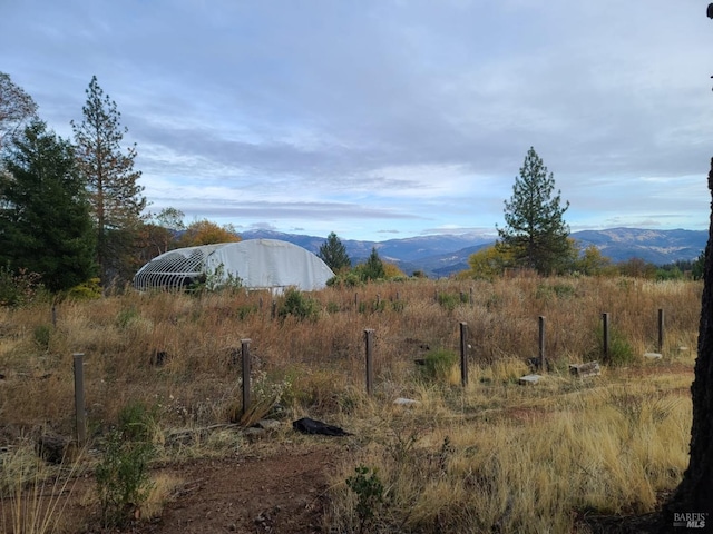 mountain view with a rural view