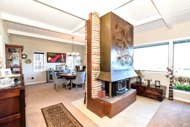 interior space with an inviting chandelier