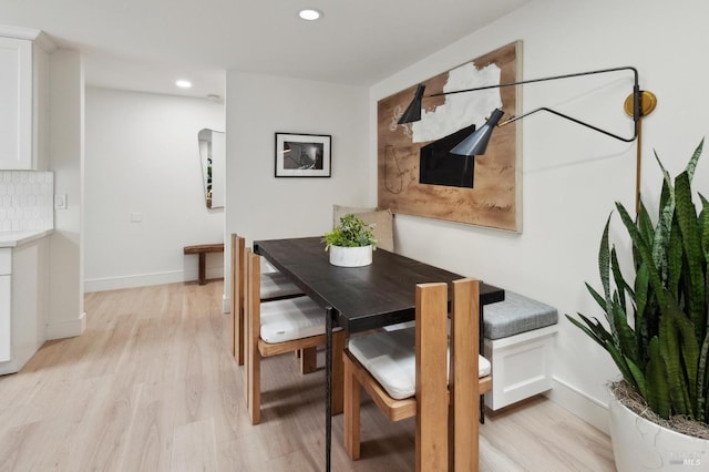 dining area featuring light hardwood / wood-style flooring