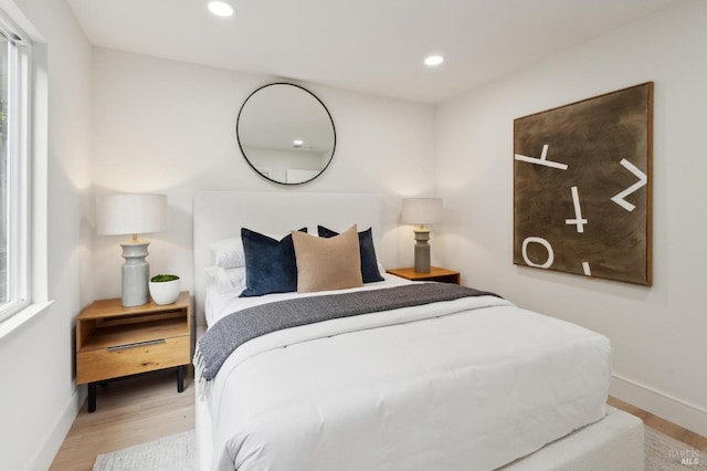 bedroom featuring light hardwood / wood-style flooring