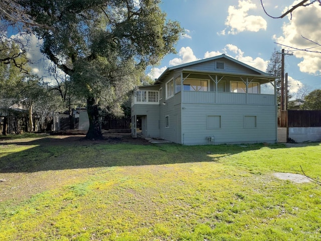 exterior space with a yard