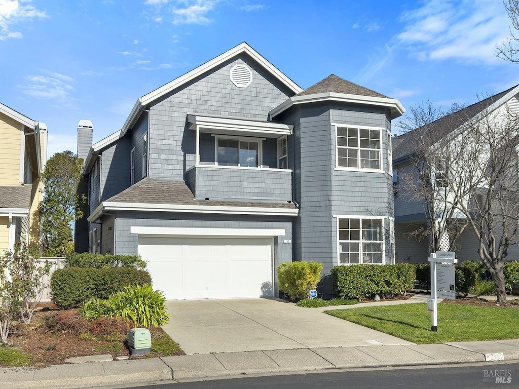 view of front property with a garage