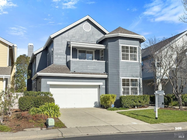 view of front property with a garage