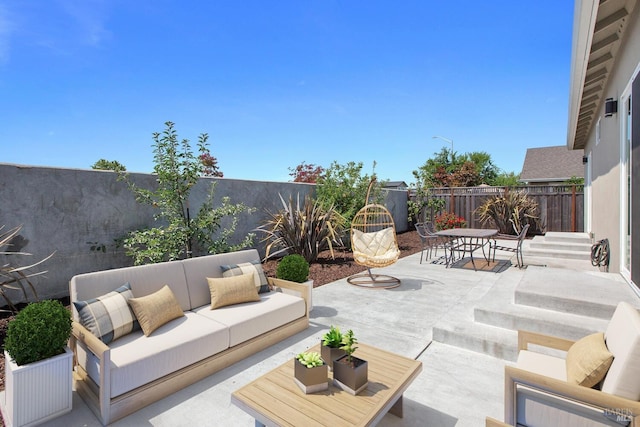 view of patio / terrace with an outdoor living space