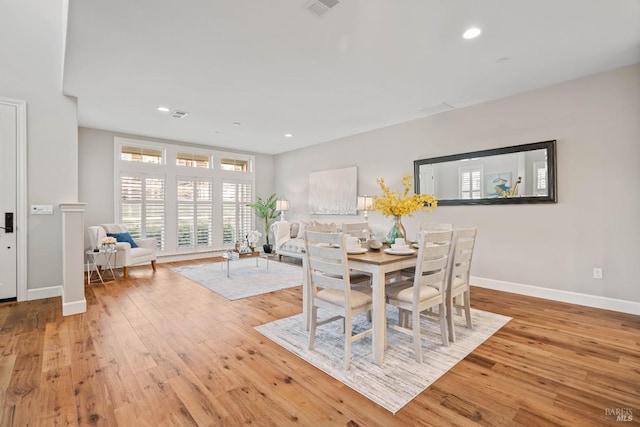 dining room featuring light wood-type flooring