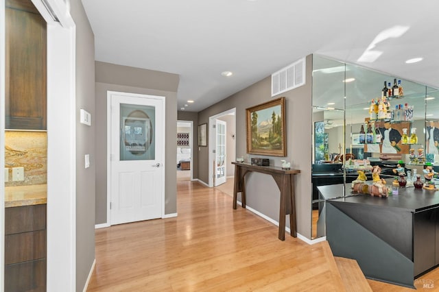 3057 Saint Helena Hwy N, Saint Helena, CA 94574 - entryway with light wood-type flooring, baseboards, and recessed lighting