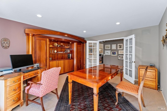 3057 Saint Helena Hwy N, Saint Helena, CA 94574 - carpeted office featuring french doors, recessed lighting, and baseboards