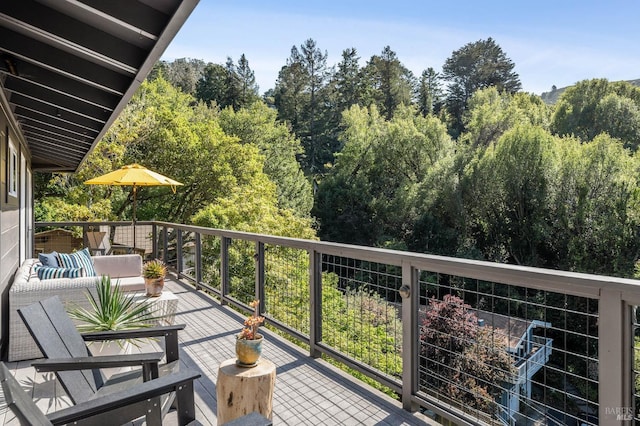 balcony featuring an outdoor living space