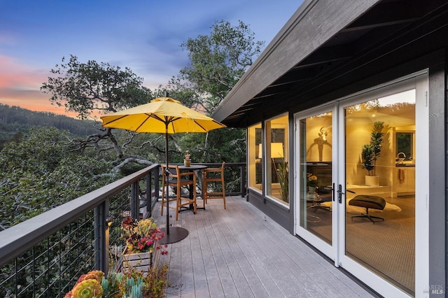 view of deck at dusk