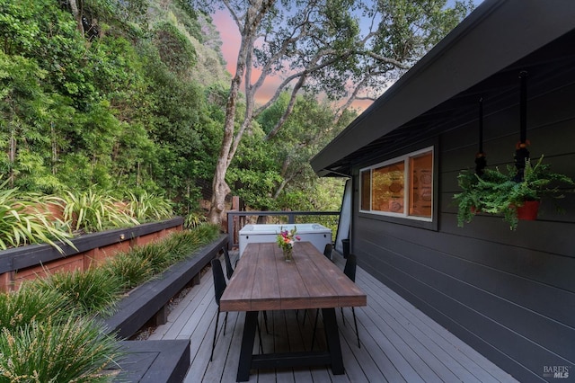 view of deck at dusk