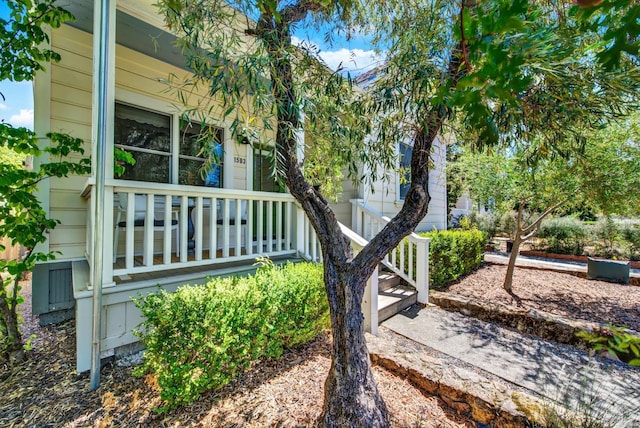 exterior space with covered porch