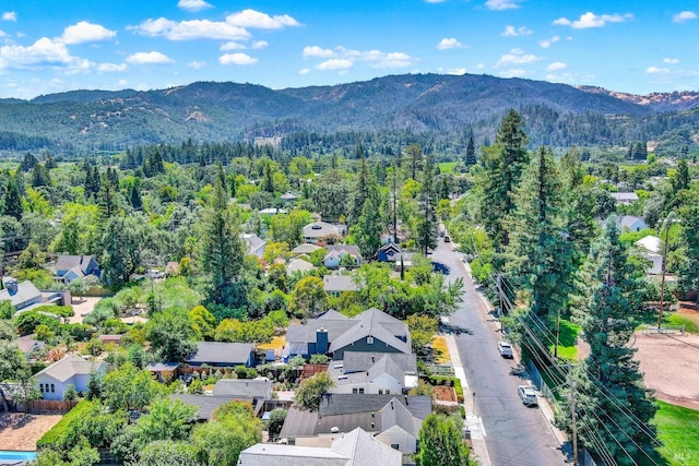 aerial view featuring a mountain view