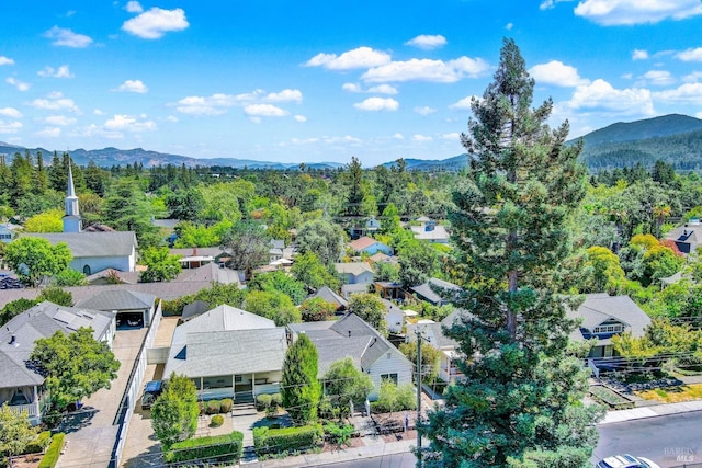 bird's eye view featuring a mountain view