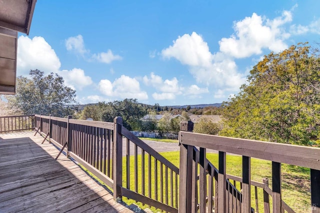 deck with a lawn