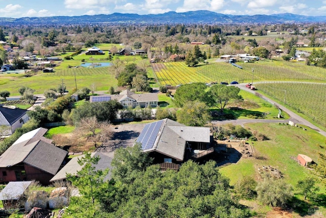 aerial view with a rural view and a mountain view