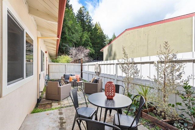 view of patio with an outdoor hangout area