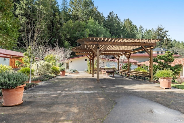 view of community with a pergola