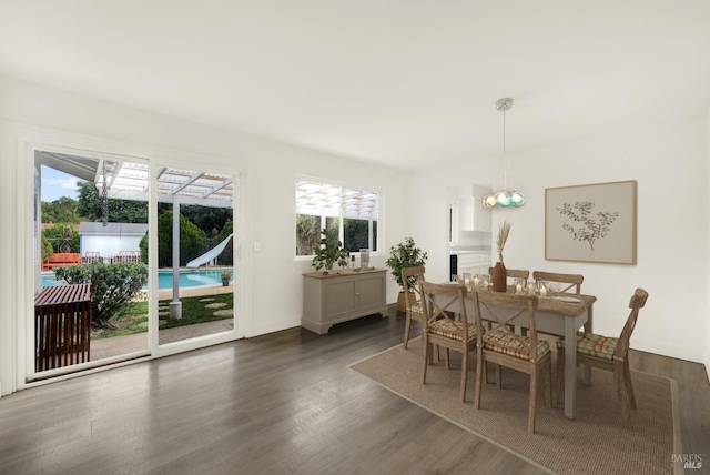 dining room featuring dark hardwood / wood-style flooring