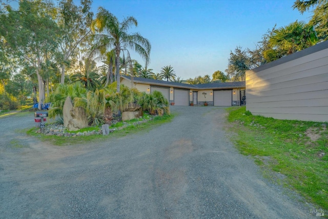 view of front of house with a garage