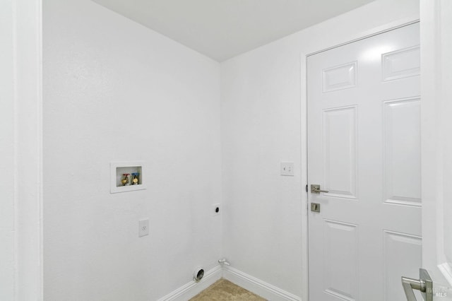 laundry room with electric dryer hookup and washer hookup