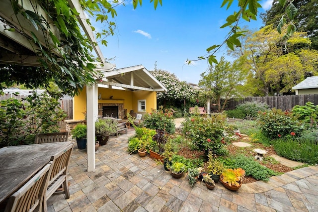 view of patio with an outdoor structure