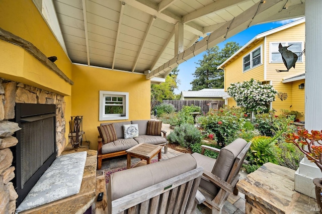 view of patio featuring outdoor lounge area