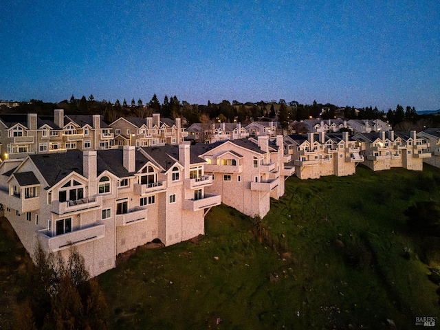 aerial view with a residential view