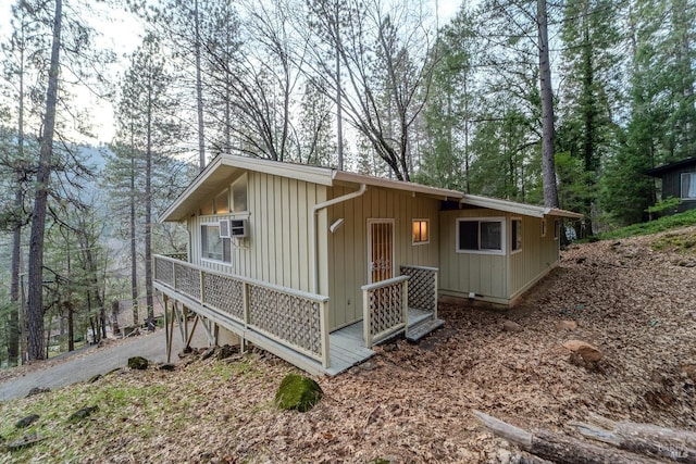 view of side of property featuring cooling unit