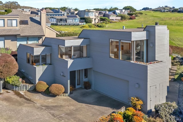 view of front of home with a garage