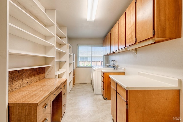 interior space featuring washer and clothes dryer