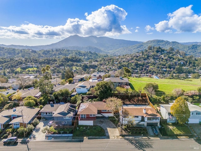 aerial view featuring a mountain view