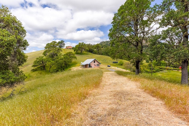 view of street with a rural view