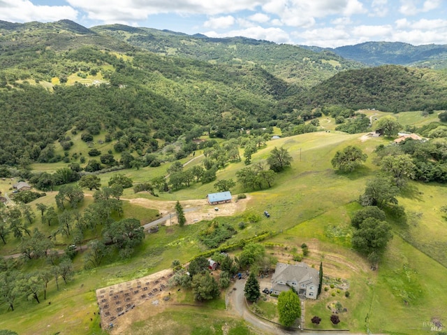 aerial view featuring a mountain view