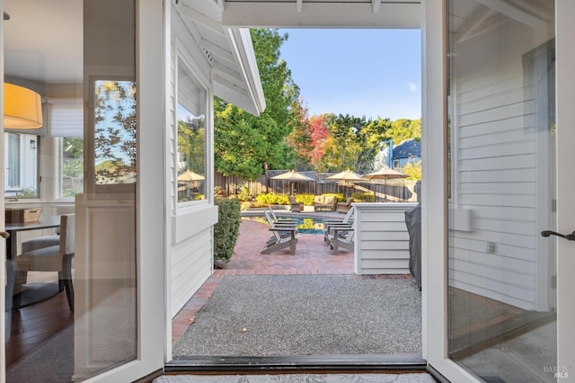 view of doorway to outside