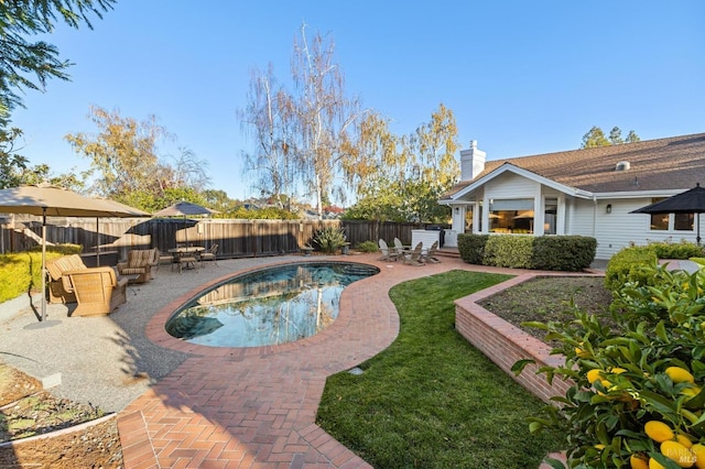 view of pool featuring a patio